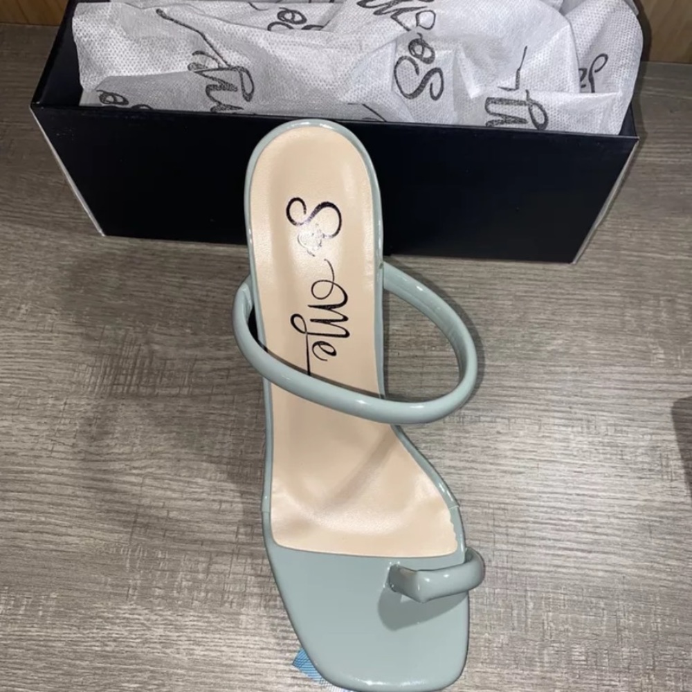 Mint Green Chunk Toe Ring Mule Heels